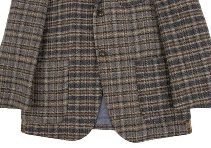 Karl Helmut Wool Crazy Check Tailored Beige Multi Jacket Size S