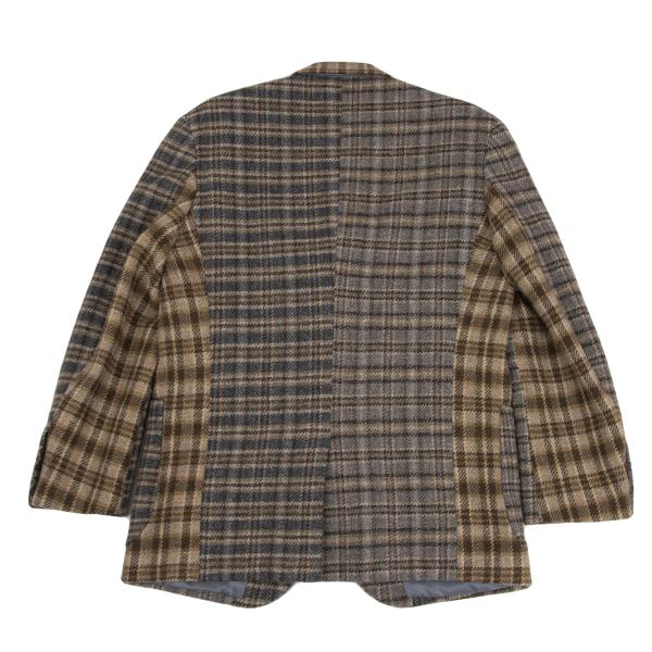 Karl Helmut Wool Crazy Check Tailored Beige Multi Jacket Size S