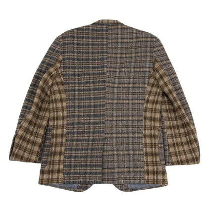 Karl Helmut Wool Crazy Check Tailored Beige Multi Jacket Size S