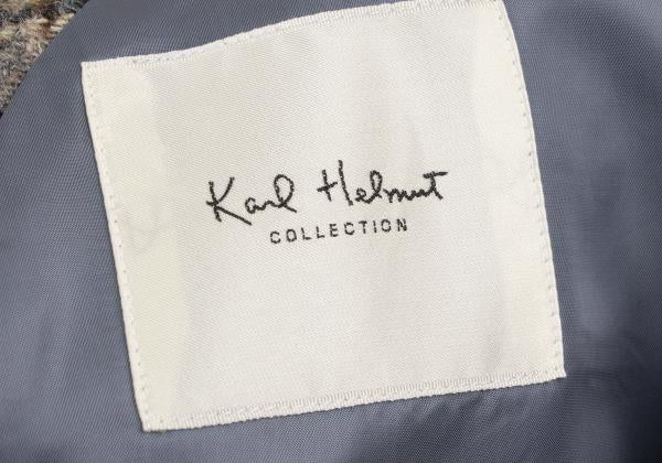 Karl Helmut Wool Crazy Check Tailored Beige Multi Jacket Size S