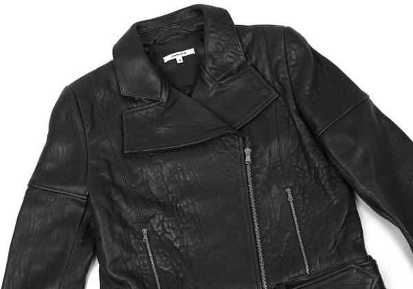 CARVEN Lamb Leather Rider's Jacket Black Size 38