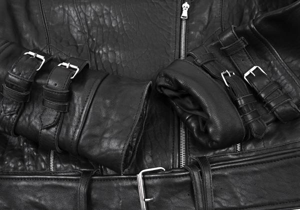 CARVEN Lamb Leather Rider's Jacket Black Size 38