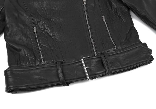 CARVEN Lamb Leather Rider's Jacket Black Size 38