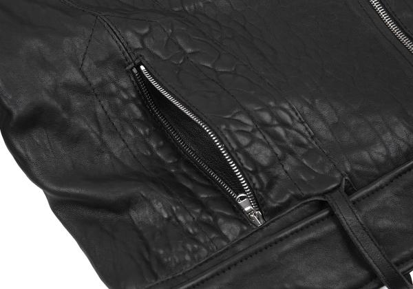 CARVEN Lamb Leather Rider's Jacket Black Size 38