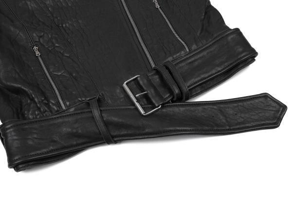 CARVEN Lamb Leather Rider's Jacket Black Size 38