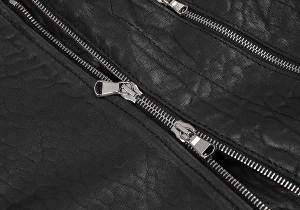 CARVEN Lamb Leather Rider's Jacket Black Size 38