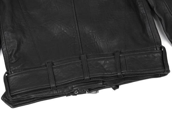 CARVEN Lamb Leather Rider's Jacket Black Size 38