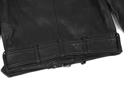 CARVEN Lamb Leather Rider's Jacket Black Size 38