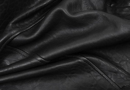 CARVEN Lamb Leather Rider's Jacket Black Size 38