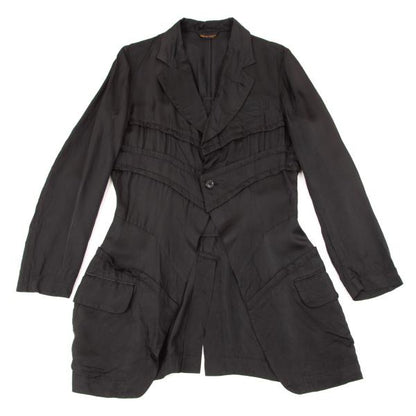 COMME des GARCONS Cupro Panel Long Jacket Black Size M