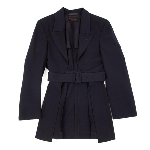 COMME des GARCONS Belt Design Jacket Navy Size M
