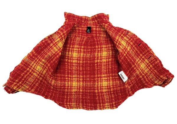 JUNYA WATANABE COMME des GARCONS Wool Fulled Up Red Shirt Size XS
