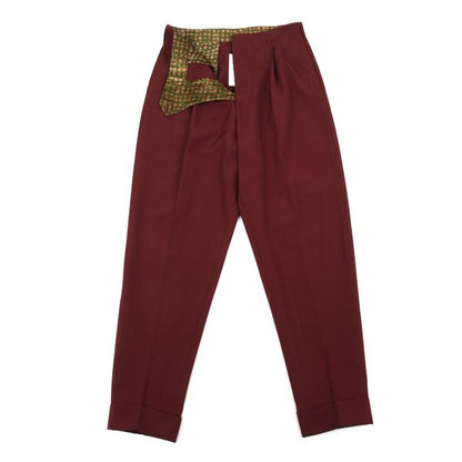 Jean Paul GAULTIER HOMME Kanji Print Tuck Pants Red Size 48