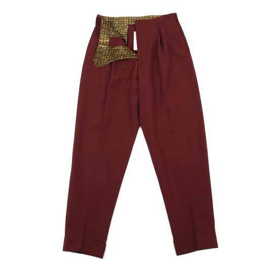 Jean Paul GAULTIER HOMME Kanji Print Tuck Pants Red Size 48
