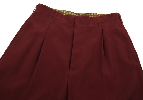 Jean Paul GAULTIER HOMME Kanji Print Tuck Pants Red Size 48