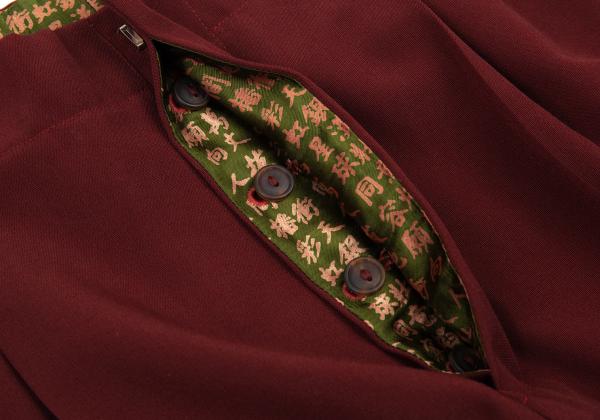 Jean Paul GAULTIER HOMME Kanji Print Tuck Pants Red Size 48
