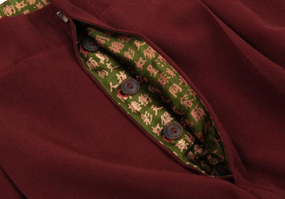 Jean Paul GAULTIER HOMME Kanji Print Tuck Pants Red Size 48