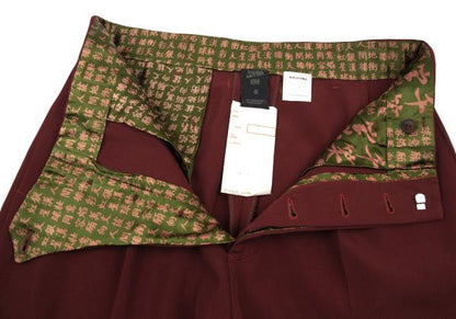 Jean Paul GAULTIER HOMME Kanji Print Tuck Pants Red Size 48