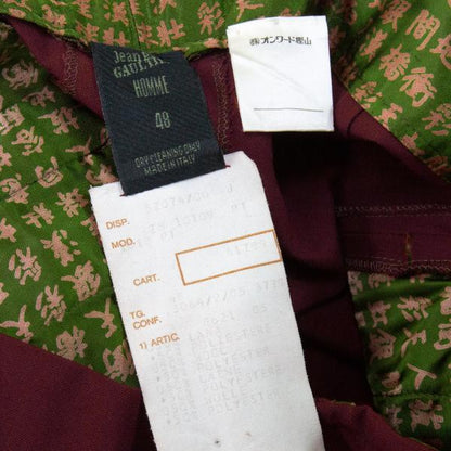 Jean Paul GAULTIER HOMME Kanji Print Tuck Pants Red Size 48