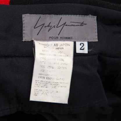 Yohji Yamamoto POUR HOMME 01AW Wool Pants Black/Red Size 2