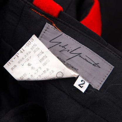 Yohji Yamamoto POUR HOMME 01AW Sideline Pants Black Size 2