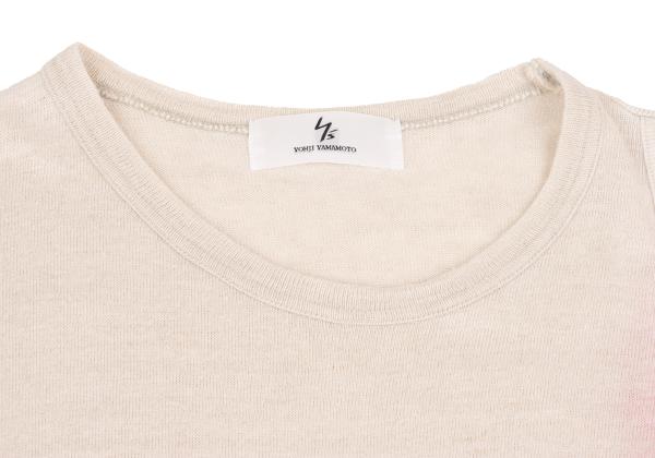 Y's for men Dyed Linen Short Sleeve T-Shirt Beige Size 3