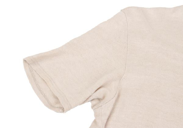 Y's for men Dyed Linen Short Sleeve T-Shirt Beige Size 3