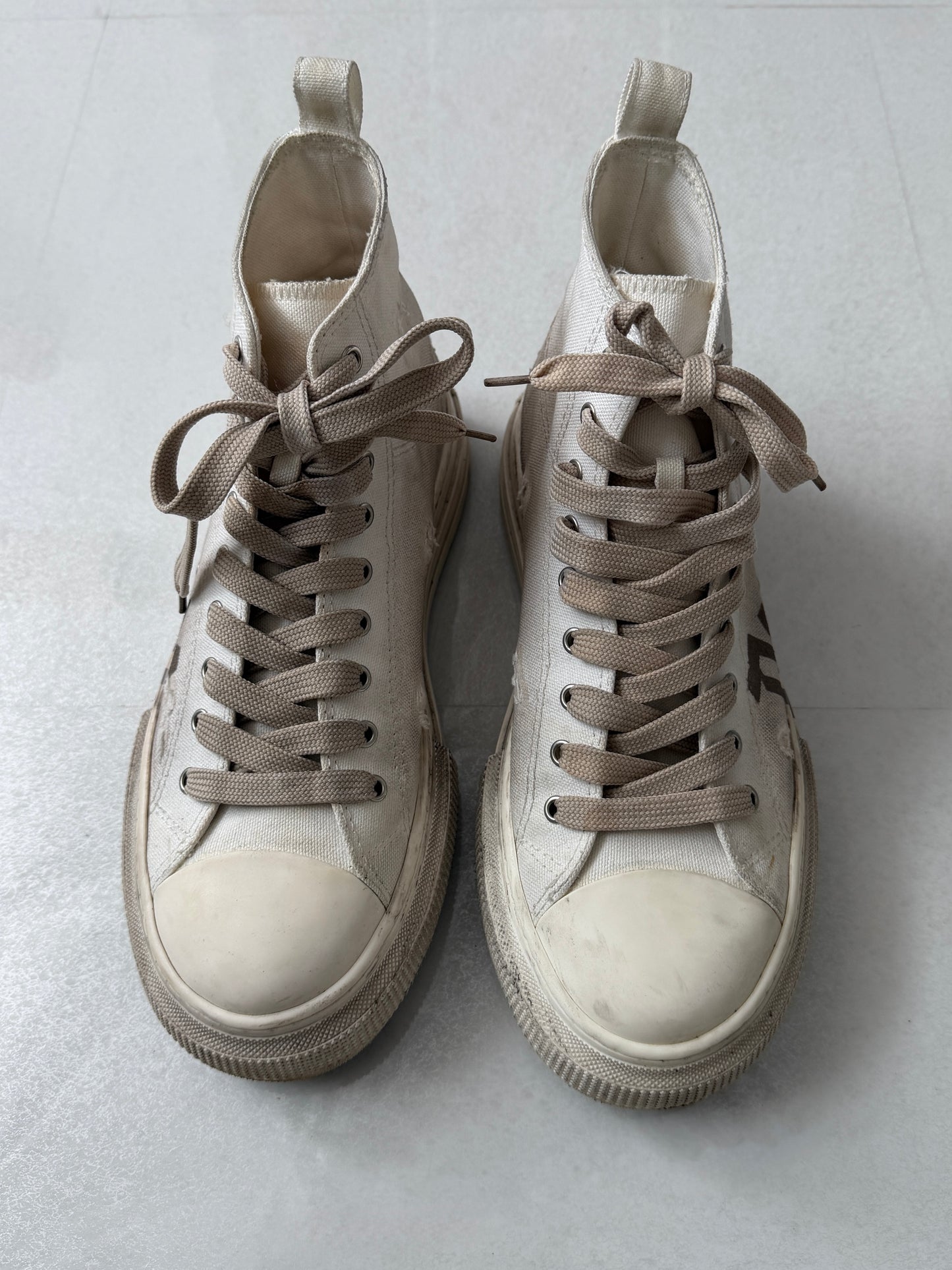 Dsquared2 Beige Distressed Sneakers Size EU 42