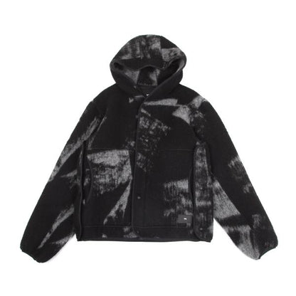 Y-3 23AW Fuzzy Fleece Hooded Jacket Black/Gray Size S