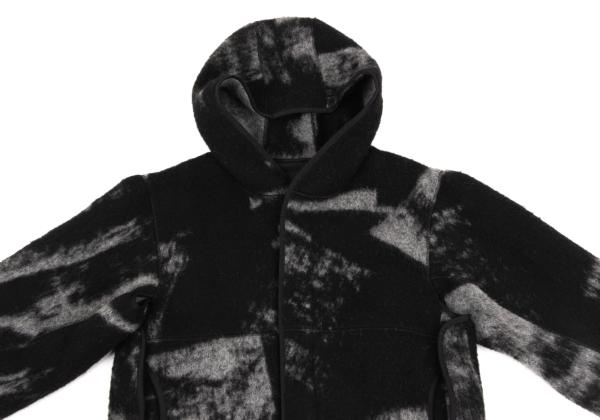 Y-3 23AW Fuzzy Fleece Hooded Jacket Black/Gray Size S