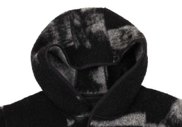 Y-3 23AW Fuzzy Fleece Hooded Jacket Black/Gray Size S