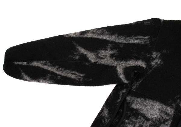 Y-3 23AW Fuzzy Fleece Hooded Jacket Black/Gray Size S