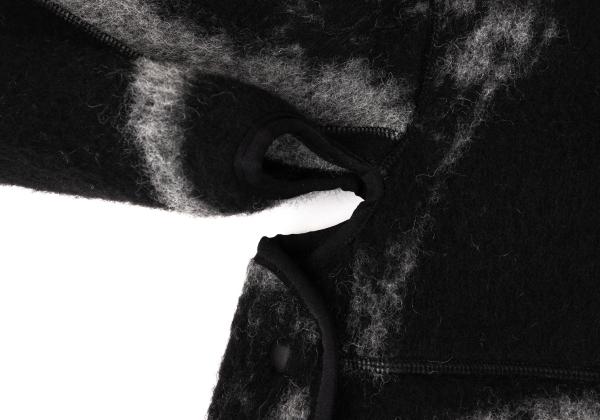 Y-3 23AW Fuzzy Fleece Hooded Jacket Black/Gray Size S