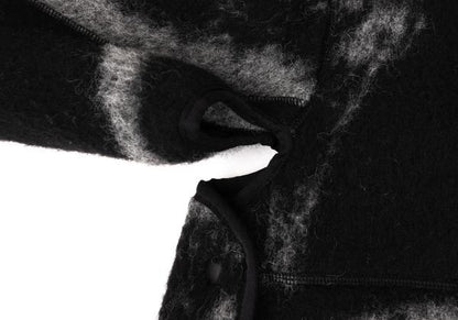 Y-3 23AW Fuzzy Fleece Hooded Jacket Black/Gray Size S