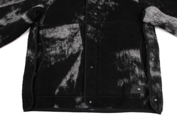 Y-3 23AW Fuzzy Fleece Hooded Jacket Black/Gray Size S