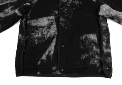 Y-3 23AW Fuzzy Fleece Hooded Jacket Black/Gray Size S