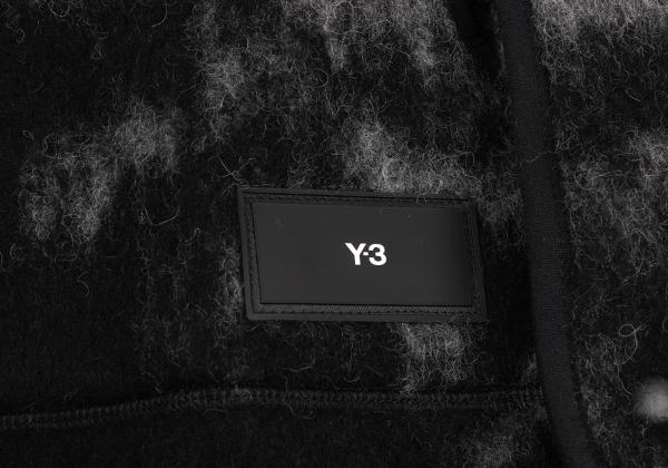 Y-3 23AW Fuzzy Fleece Hooded Jacket Black/Gray Size S