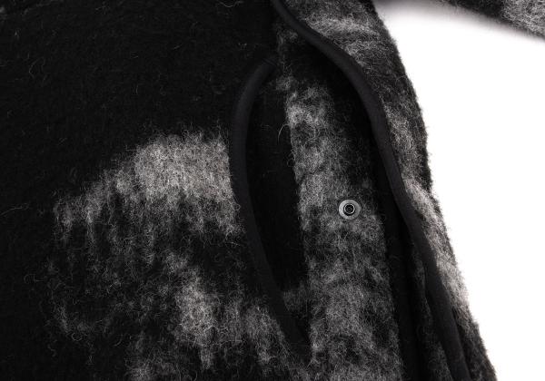 Y-3 23AW Fuzzy Fleece Hooded Jacket Black/Gray Size S