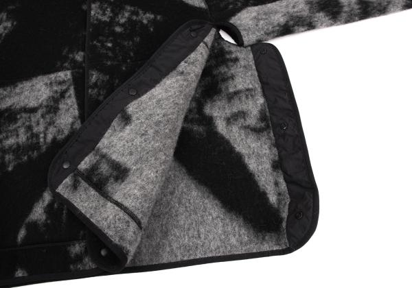 Y-3 23AW Fuzzy Fleece Hooded Jacket Black/Gray Size S