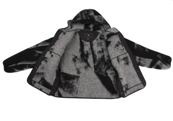 Y-3 23AW Fuzzy Fleece Hooded Jacket Black/Gray Size S