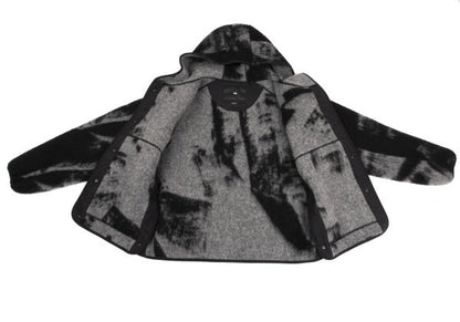 Y-3 23AW Fuzzy Fleece Hooded Jacket Black/Gray Size S