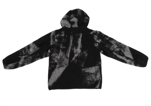 Y-3 23AW Fuzzy Fleece Hooded Jacket Black/Gray Size S
