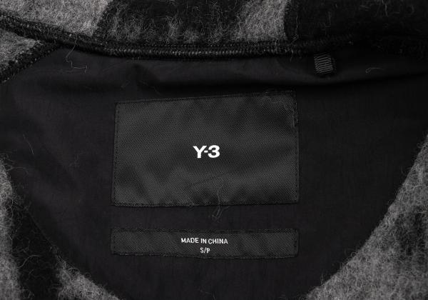 Y-3 23AW Fuzzy Fleece Hooded Jacket Black/Gray Size S