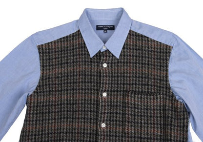 COMME des GARCONS HOMME Shrunken Panel Shirt Blue Size SS
