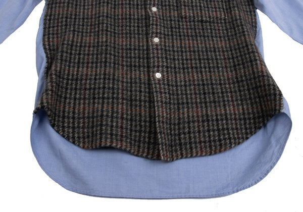 COMME des GARCONS HOMME Shrunken Panel Shirt Blue Size SS