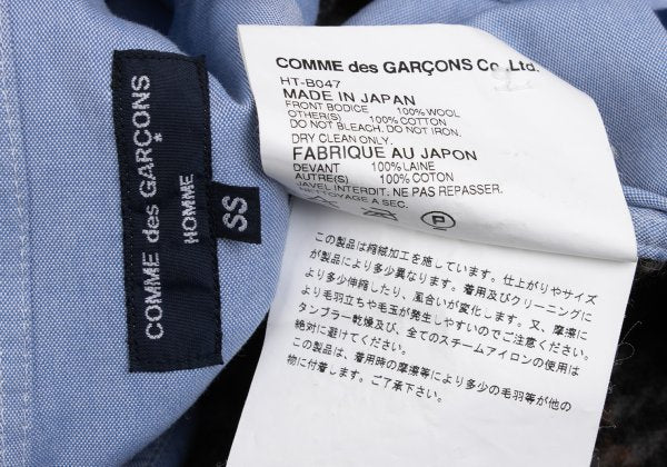 COMME des GARCONS HOMME Shrunken Panel Shirt Blue Size SS