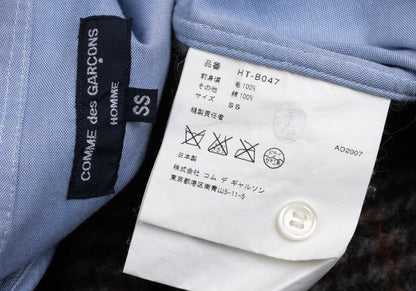 COMME des GARCONS HOMME Shrunken Panel Shirt Blue Size SS