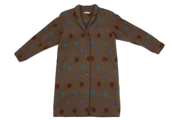 ISSEY SPORT Colorful Dot Knit Long Jacket Brown Size 9