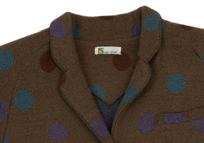 ISSEY SPORT Colorful Dot Knit Long Jacket Brown Size 9