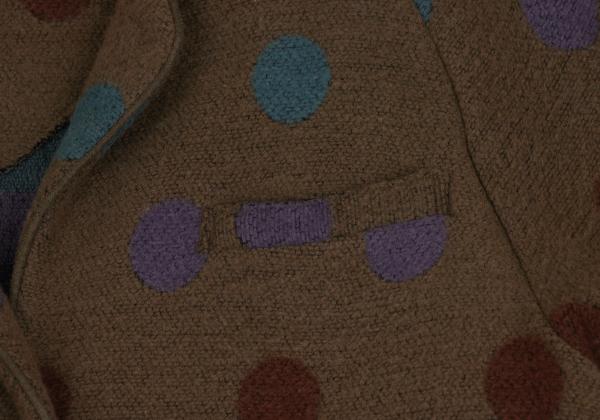 ISSEY SPORT Colorful Dot Knit Long Jacket Brown Size 9